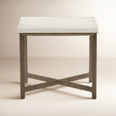 Nelida 24" Genuine Marble End Table