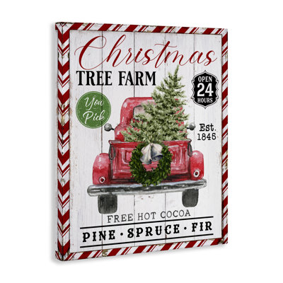 Holiday Tree Farm Sign Canvas Wall Art by Creatif Belle
