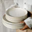 16-Piece Embossed Ceramic Dinnerware Set with Lids & Spoons - Set for 4