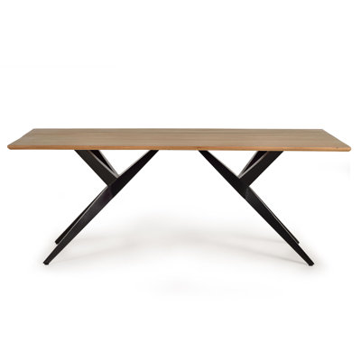 Mablethorpe Acacia Solid Wood Top Metal Base Dining Table
