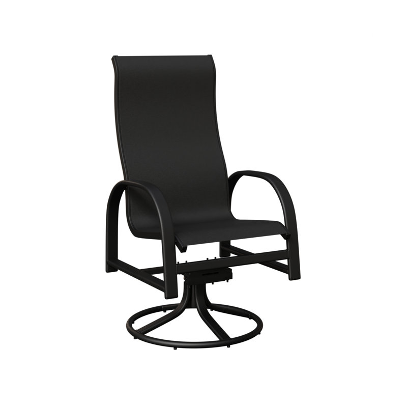 Chaise berçante berçante berçante Berlin, Noir, Aluminium noir mat