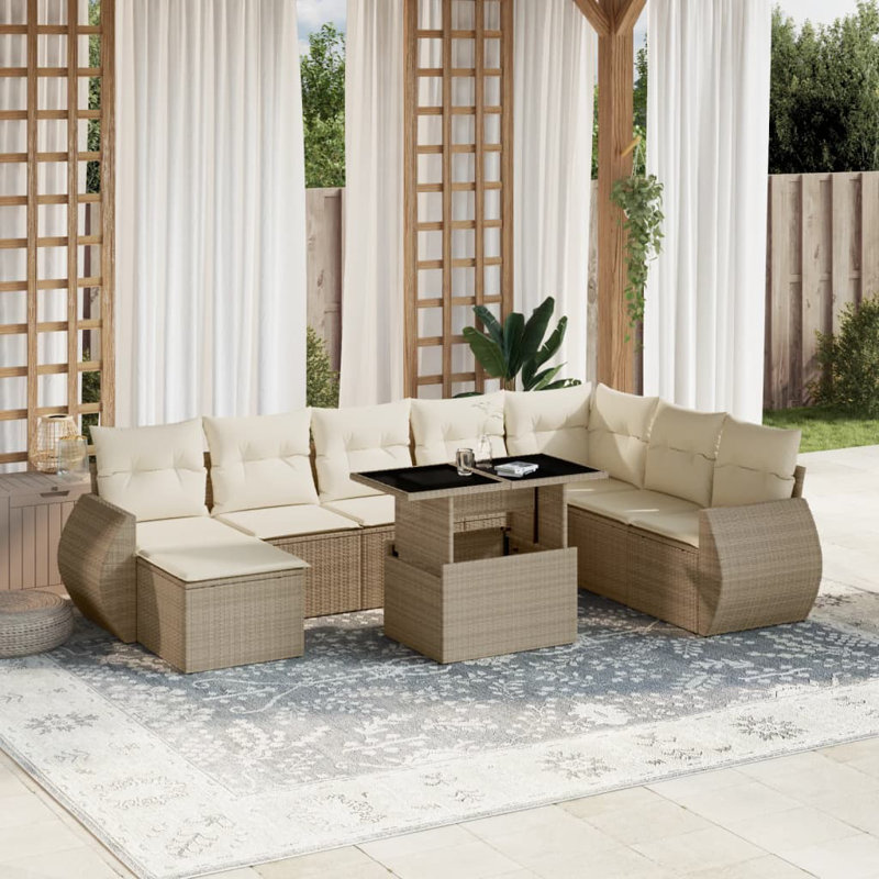 Ensemble de canapé de jardin Vidaxl beige