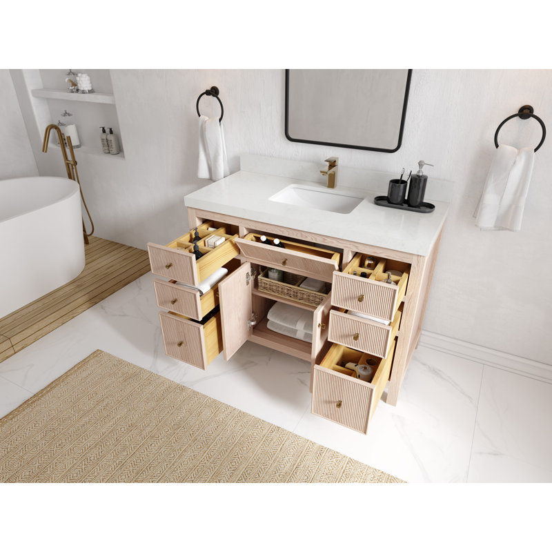 Curtis 36" Single Bathroom Vanity Set, Calacatta Black, Quartz