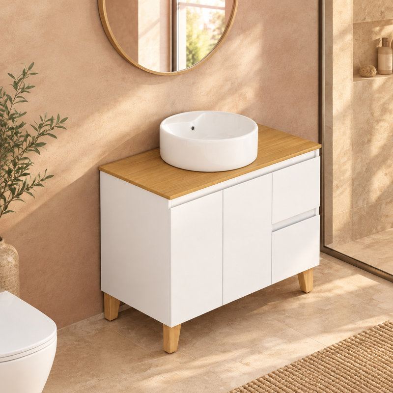 Freestanding Standard Free Standing Single Double Single Vanity Bathroom Vanity With Ceramic Top
