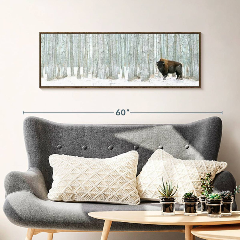 Alberta Winter, 43 po x 15 po, Floating Frame Walnut