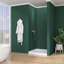 Base de bac de douche à seuil simple 36 po x 36 po en blanc avec ensemble de drain central et couvercle de drain inclus