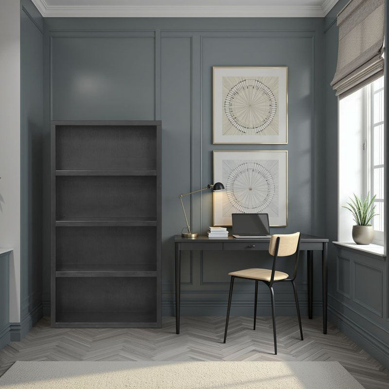Armoire de rangement à 5 niveaux, (5 Shelves) 70.92" H x 29.84" W x 11.43" D, Noir