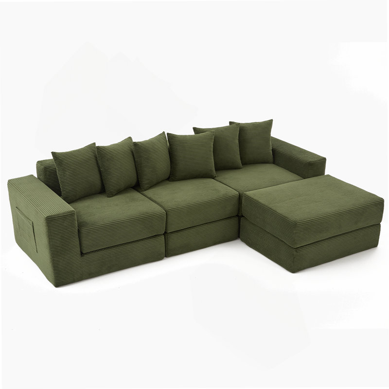 Canapé modulaire convertible 10-en-1 nouvellement arrivé, idéal pour les réunions de famille, aucun assemblage requis, livré avec six coussins