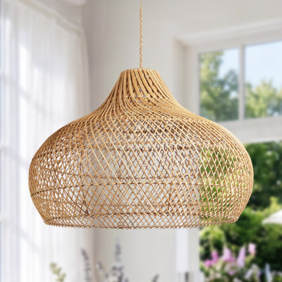 Luminaire suspendu en rotin Kloe Brown