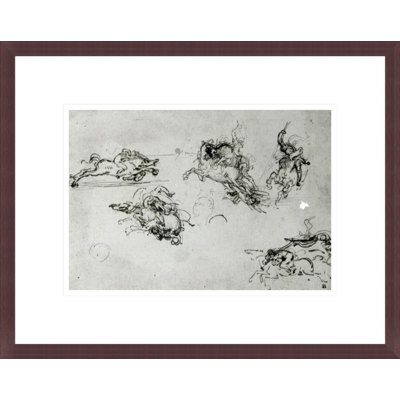 Study of Horsemen in Combat by Leonardo da Vinci -Framed Giclee Print