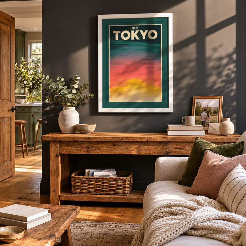 Postcard From Tokyo Vintage - Print, A3 - 42.0 x 29.7 cm, White