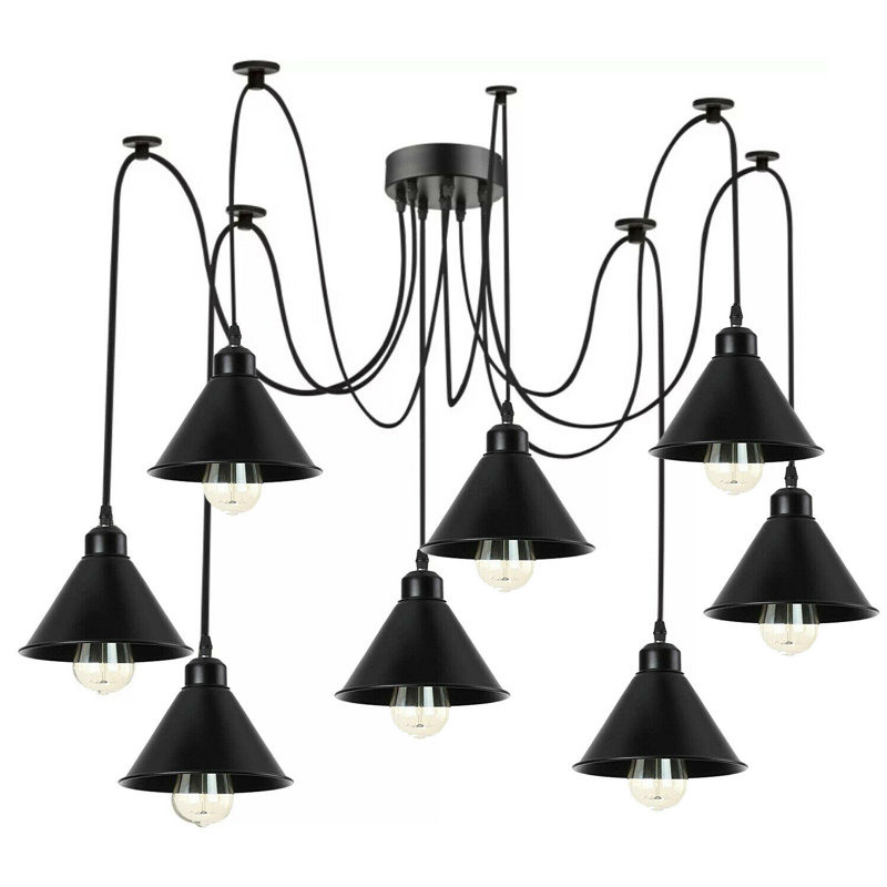 Belpre 8 - Light Black Cluster Pendant
