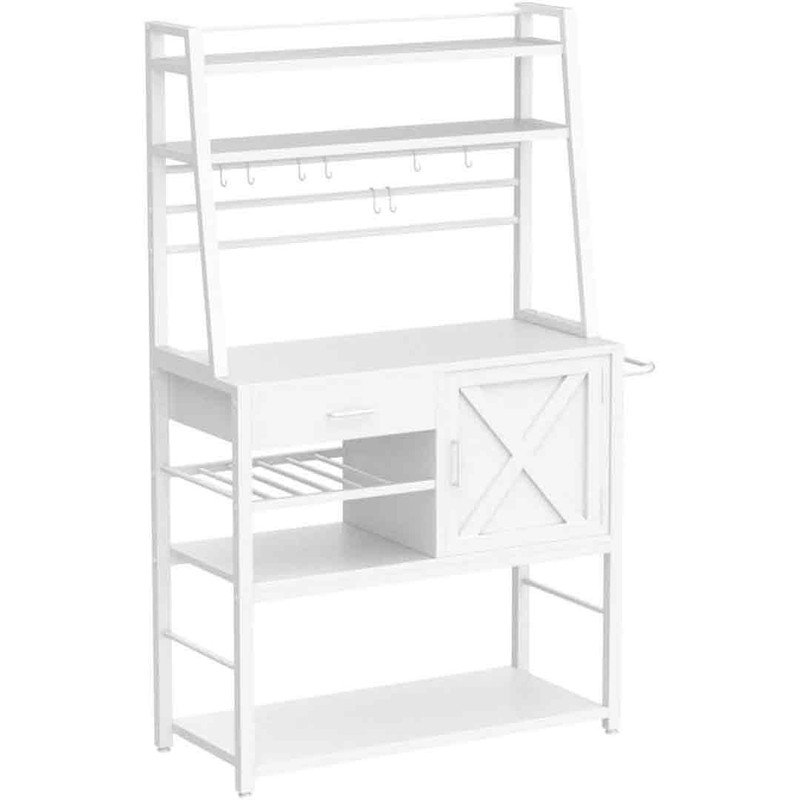 Gracie Oaks Jonida 33'' Wood Baker's Rack with Microwave Compatibility ...