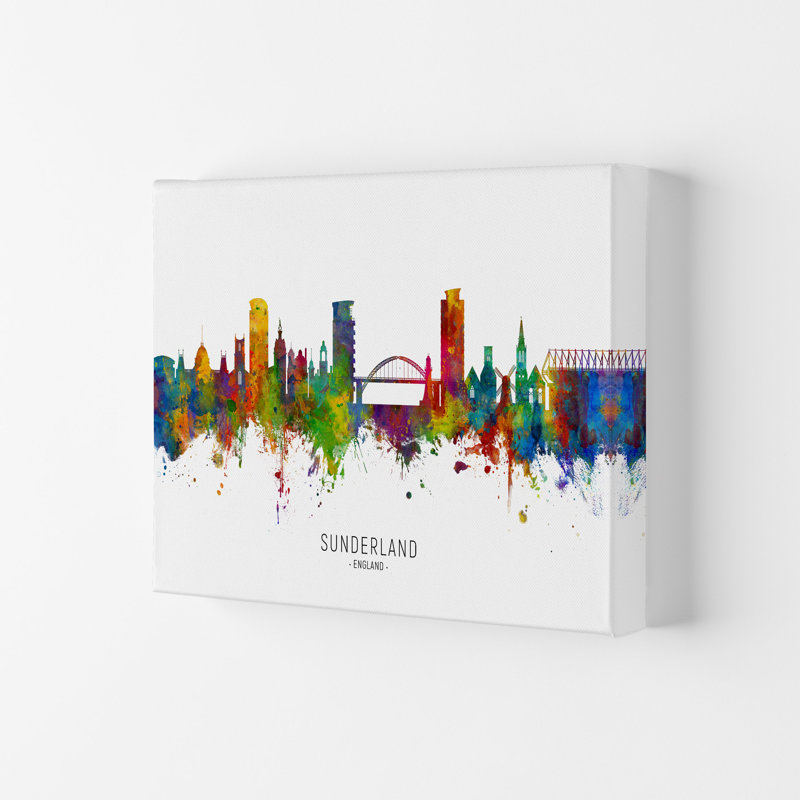 Sunderland England Skyline by Michael Tompsett - Print, Wrapped Canvas, 59.4cm H x 84cm W x 4cm D