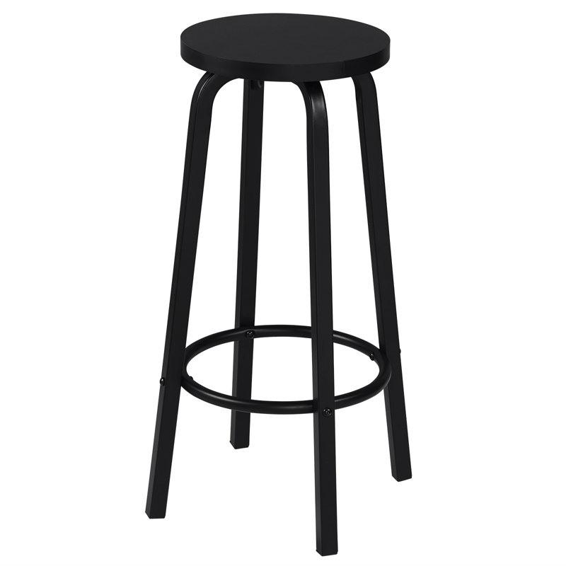 Hayesville Counter Stool with Metal Frame, Black, Black