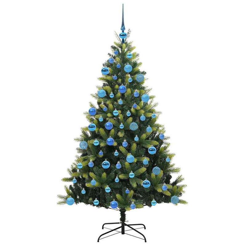 Artificial Hinged Christmas Tree 300 LEDs Green, Blue, 5.91' H