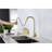 Gold Kitchen Faucet With Pull Down Spray Feature - Fingerprint, Deck Mounted Single Hole, 360 Rotatable Jet Nozzle, High Stainless Steel In Golden Tone , Rotating Head,-113989122
