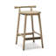 Madeira Upholstered Stool with Solid Wood Frame-1875086761