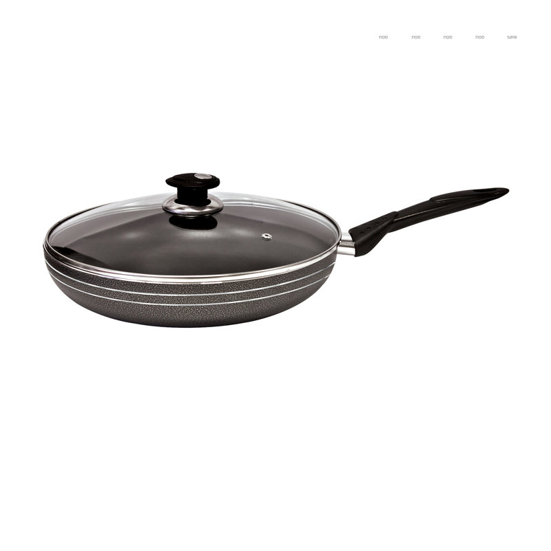 SQ Professional Una Aluminium Non Stick Frying Pan With Glass Lid, 30 cm