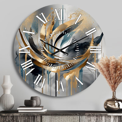 Horloge murale à formes abstraites et lignes infinies III - Formes abstraites