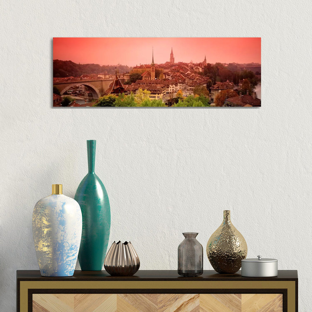 Abenddämmerung Bern Schweiz von Panoramic Images - Galerie-verpackte Leinwand Giclée