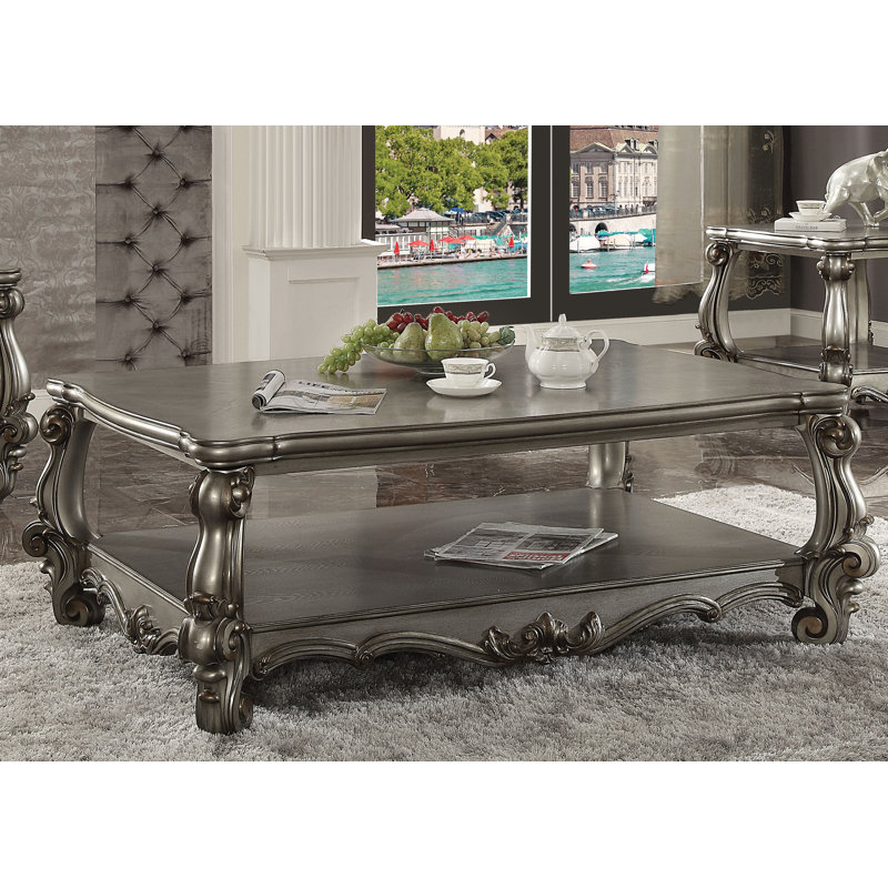 Table basse avec rangement caerwen, Platinum