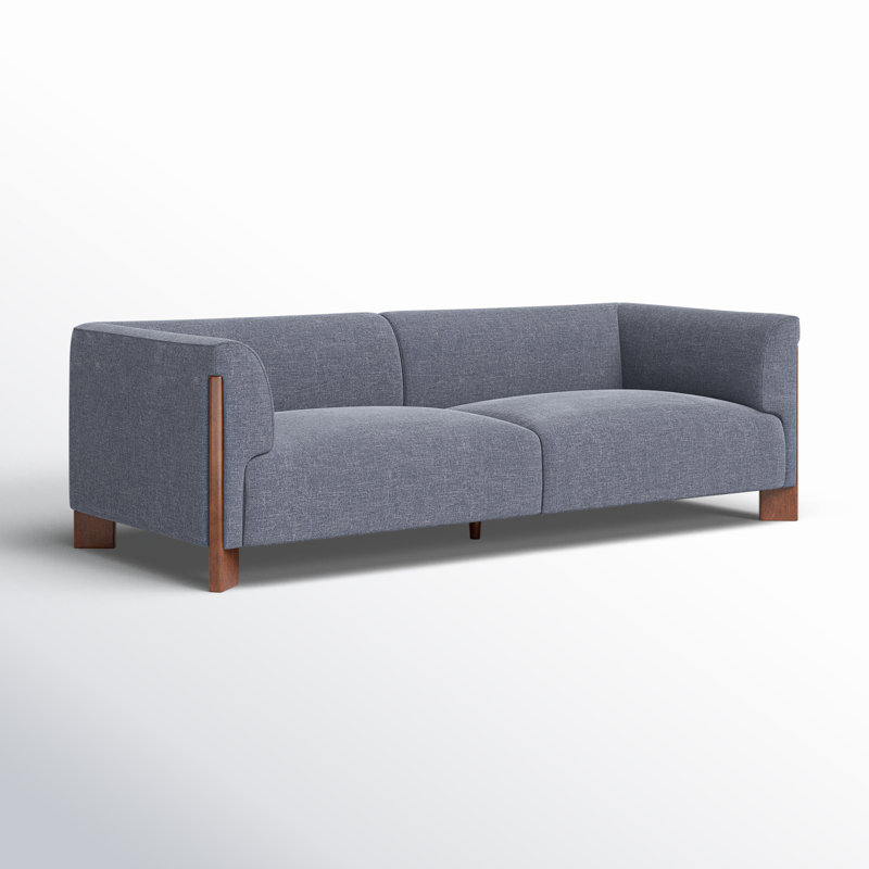 Wanetta 88'' Upholstered Sofa With Solid Wood Leg, Luna Charcoal