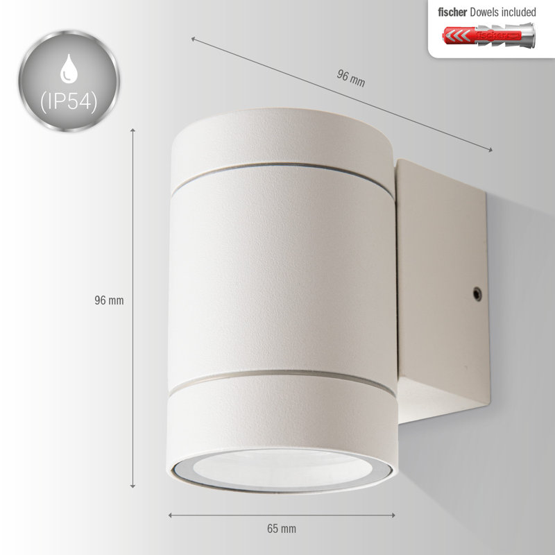 Jee 9.6cm H Outdoor Wall Light With Arm, White