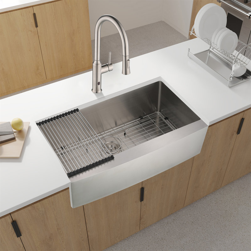 33"X21"X10"Farmhouse Apron Single Bowl Stainless Steel Kitchen Sink