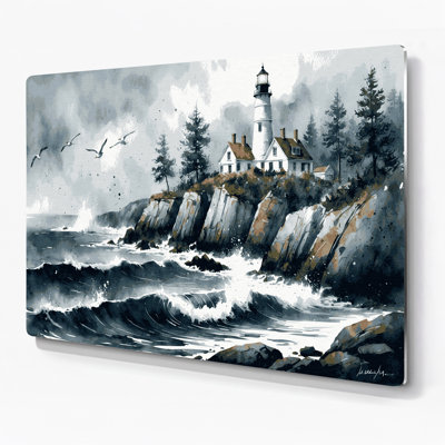 Art mural en métal nautique gris Maine