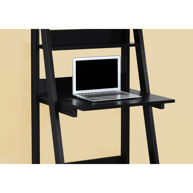 Bureau 61 po pour bureau à domicile, stratifié brun, moderne avec rangement pour ordinateur, tâches élégantes