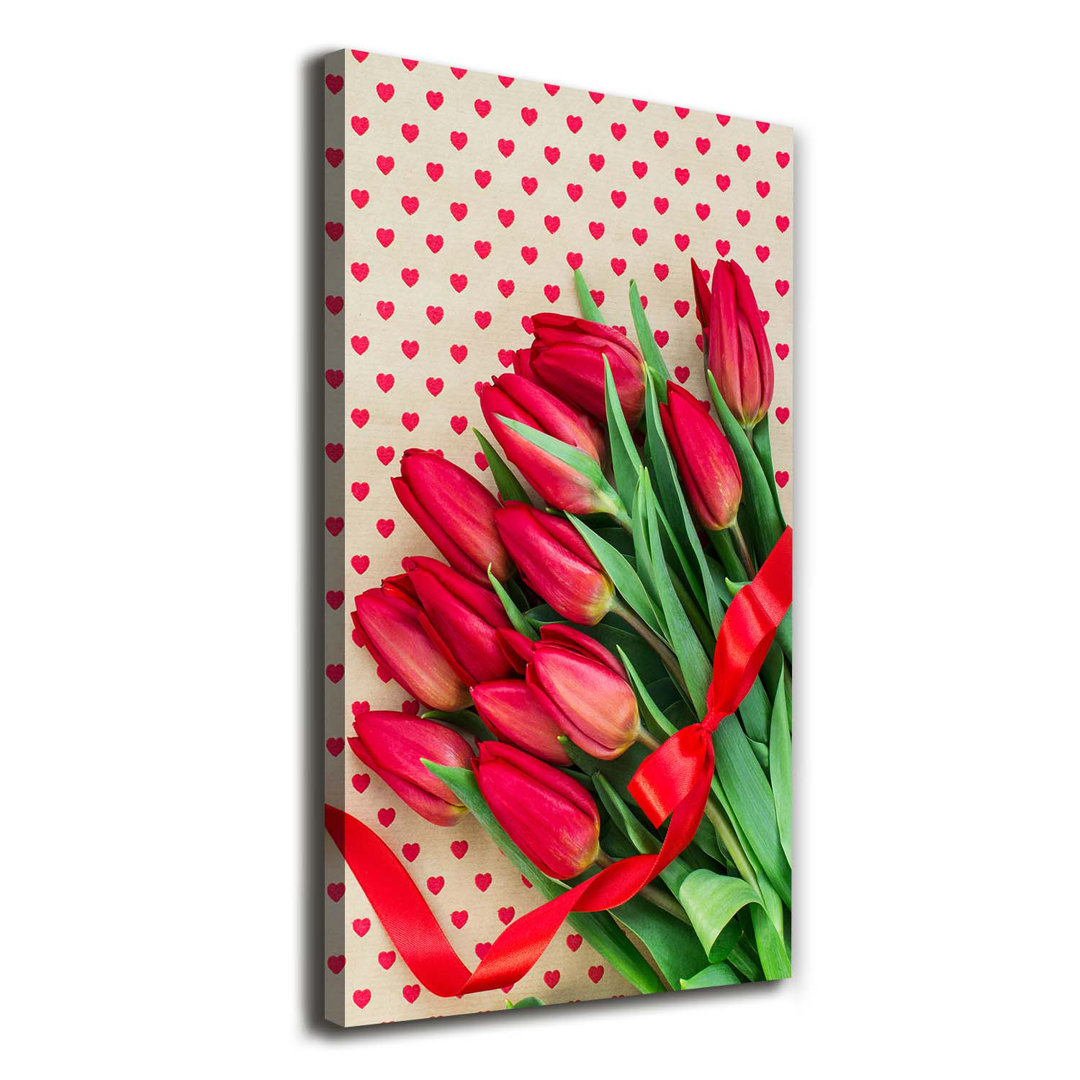 Rote Tulpen - Kunstdruck auf Leinwand - Wrapped Canvas