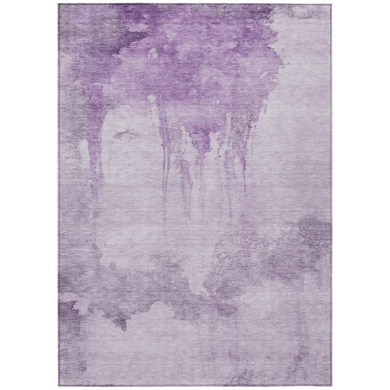 Machine Washable Indoor/Outdoor Xhevrie Lavender Rug, Rectangle 10' x 14'