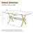 71" Tempered Glass & Metal Rectangular Dining Table-981573816