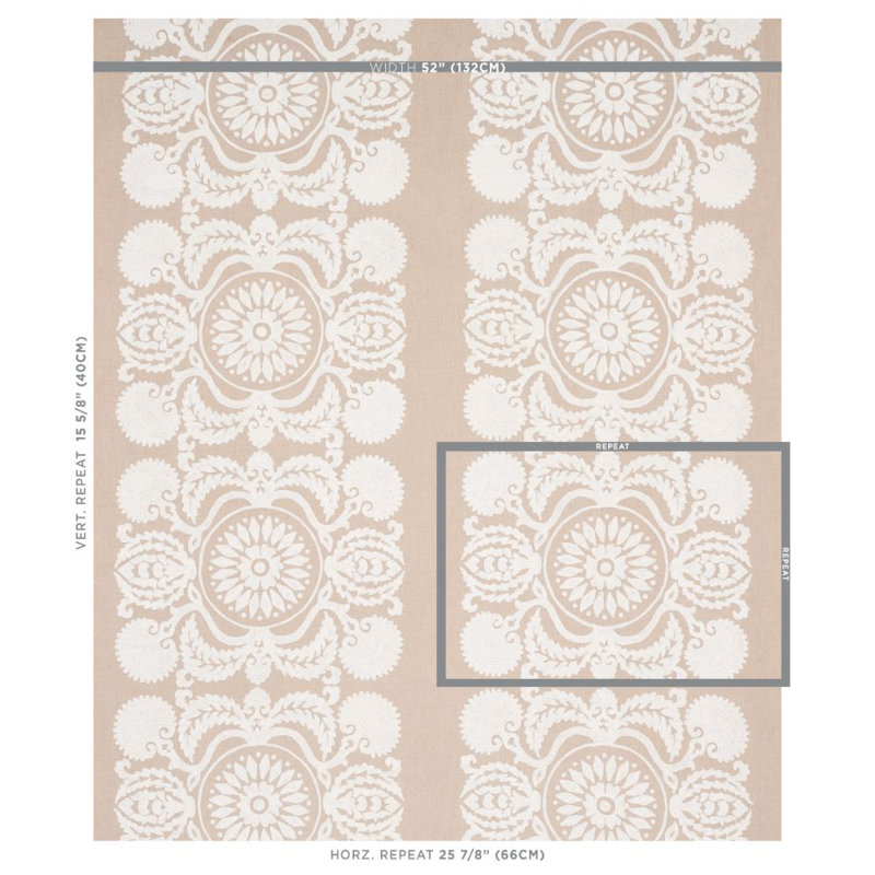 Tissu de broderie Castanet, Naturel