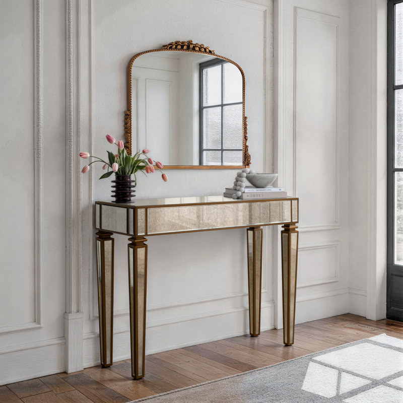 Ensemble de console et miroir mural antique