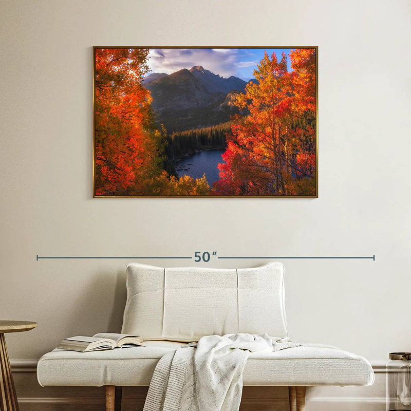 Rocky Mountain Autumn, Cadre flottant doré, 40 po x 27 po