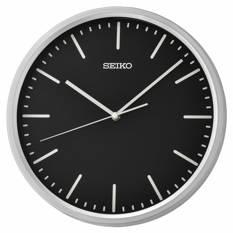 QHA009SLH Wall Clock, Metallic Silver-Tone, Silver