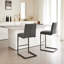 Tabouret de bar rembourré avec structure en métal noir robuste pour îlot de cuisine, salon et pub (ensembles de 2 pièces)-911919440