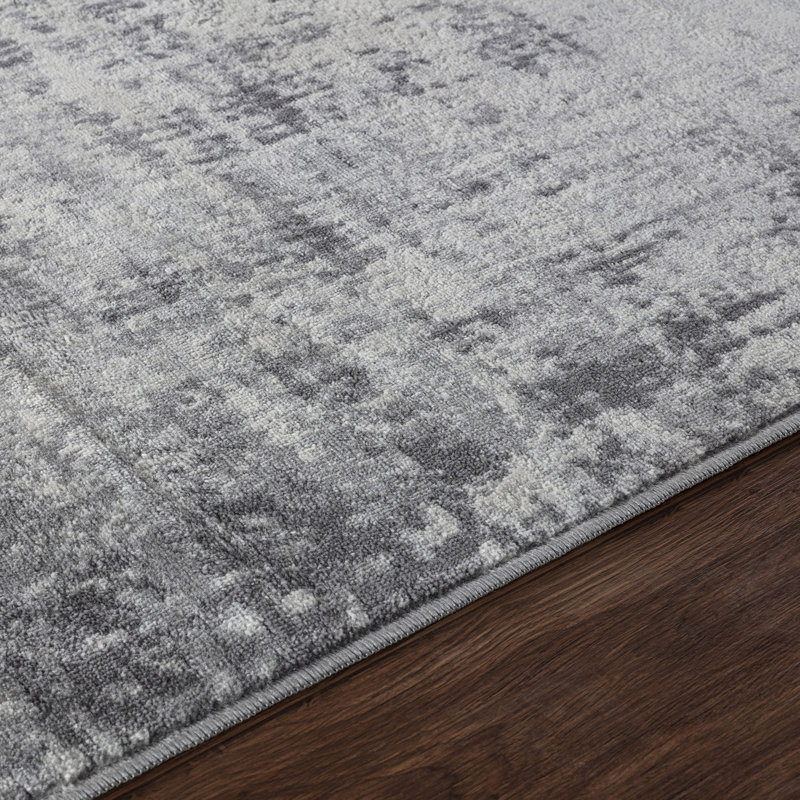 Charcoal Modern Rug, Abstract Easy to Clean Rug For Living Room, Dining Room, Bedroom, Kitchen, Rectangle 120 x 170 cm