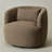 34" Wide Textured Linen Weave Upholstered Swivel Barrel Chair-455723088