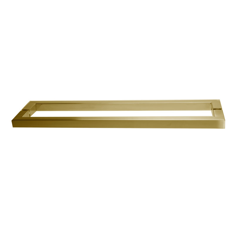 Shower Door Pull, Satin Brass, 0.79" H x 12.6" W x 2.56" D