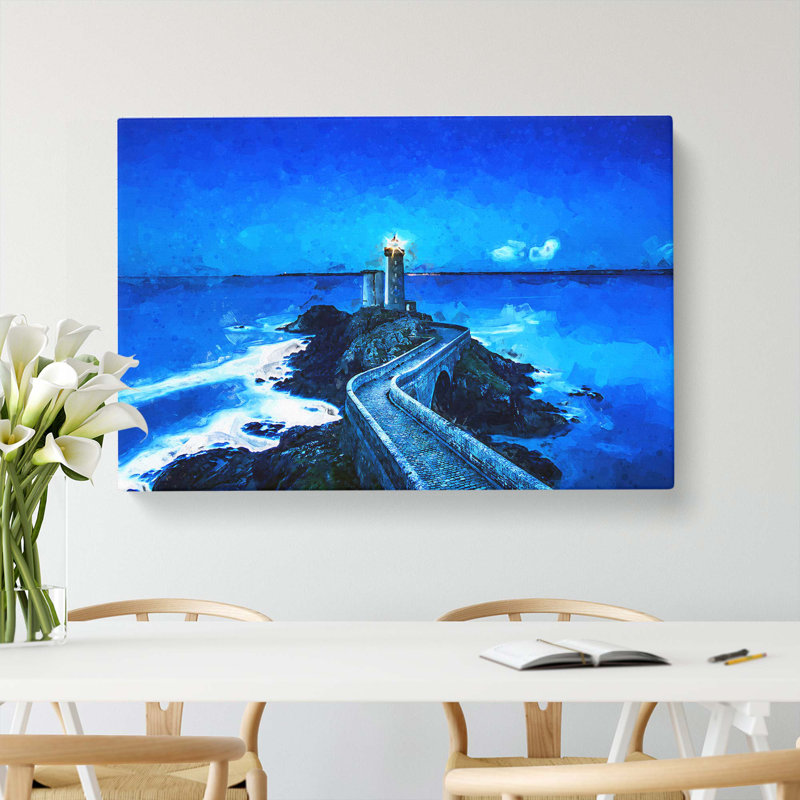 Lighthouse & Seascape In France In Abstract - Wrapped Canvas Print, 50cm H x 76cm W x 3cm D