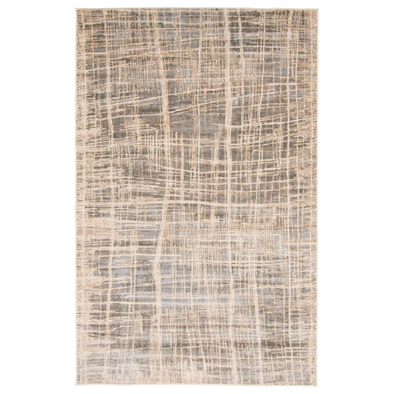 Lattice Grey Rug, Rectangle 5' x 8'