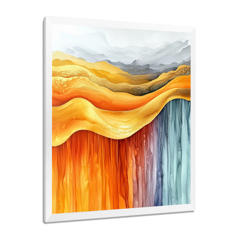Olusola - art mural abstrait, H 32 po x l 16 po, Reproduction encadrée d'une seule photo, Blanc