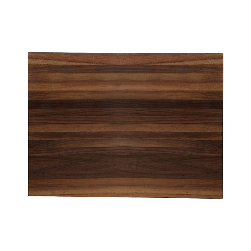 Solid Walnut Edge Grain Butcher Block Cutting Board with Invisible Handles