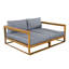 Lit de jour double d'extérieur en bois d'acacia avec coussins hydrofuges Quendor-129390879