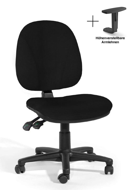 Mesh Office Chair, Black, Adjustable Armrests