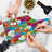 Ambesonne Colorful Tempered Glass Cutting Board Retro Mosaic Triangle Multicolor