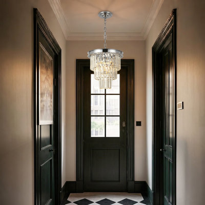 Makinlee Dimmable Crystal Tiered Chandelier